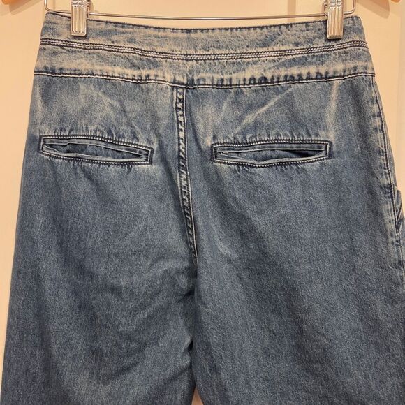 Blank NYC The Ballon Bo- Legged Women's Jeans Medium Denim Wash Pleated Front 26 - Picture 4 of 8